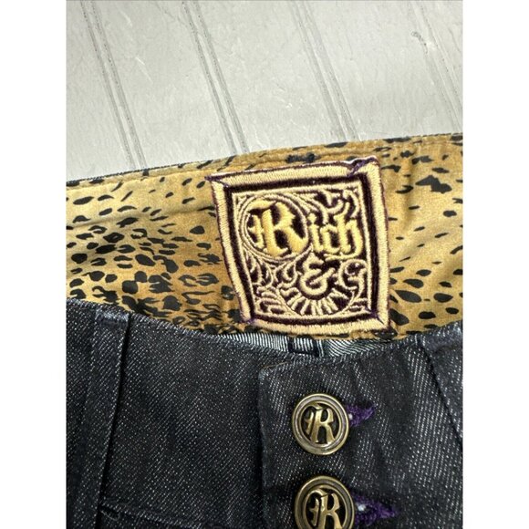 Rich & Skinny Size 29 Womens JeansMid Rise Straight Dark Wash Stretch - Picture 2 of 5